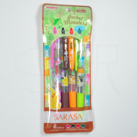Zebra Sarasa Clip X Pokemon 4-Piece Set - Pocket Monsters A Zebra Sarasa Clip X Pokemon 4-Piece Set - Pocket Monsters A